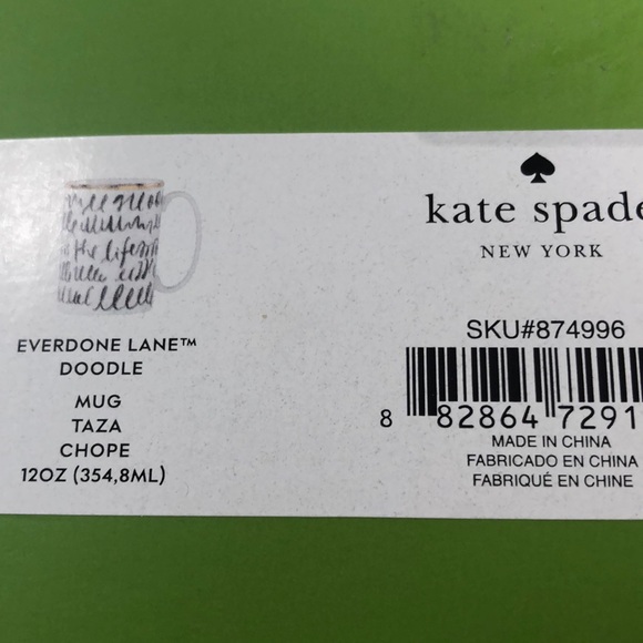 Kate Spade ♠️ Everdone Lane 12 oz Doodle Mug - Picture 7 of 8